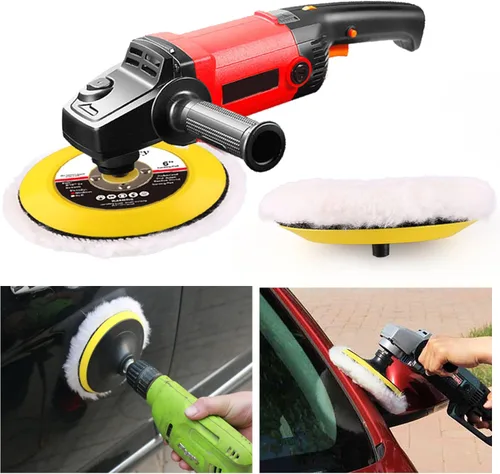 Vista 5 de LotFancy Almohadillas de pulido de lana de 5 pulgadas, paquete de 2 almohadillas de pulido automático para automóvil, utilizadas