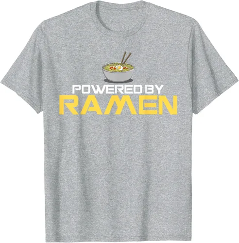 Vista 35 de Camiseta de fideos de anime japoneses Powered By Ramen, Negro, S
