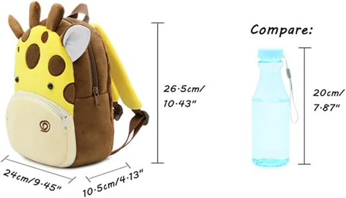 Vista 2 de Mochila de neopreno 3D para niños con dibujos animados de animales, bolsas informales de resistencia al agua de jardín de infancia bolsa