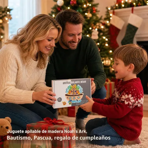 Vista 7 de Juego de arca de Noé, juguete apilable de equilibrio de madera