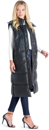 Vista 4 de Avec Les Filles Chaleco acolchado maxi de piel sintética para mujer