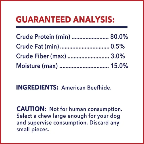 Vista 6 de Pet Factory American Beefhide - Golosinas masticables para perros de 6 a 7 pulgadas, sabor natural, 3 unidades/1 paquete