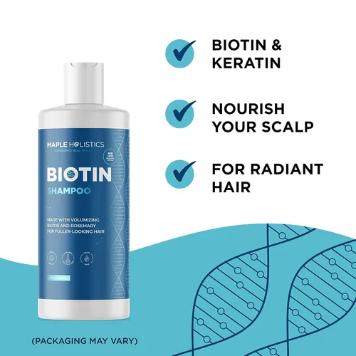 Vista 6 de Biotin Champú y acondicionador para adelgazar el cabello y el volumen, voluminizador de cabello para hombres y mujeres, champú y acondicionador