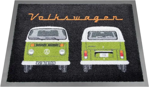Vista 6 de BRISA VW Collection - Tapete para el pie de Volkswagen, atrapador de suciedad para zapatos con escarabajo, T1, T2, T3 Bus, motivo GTI