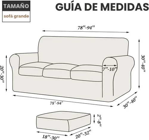 Vista 6 de WEERRW 4 Piezas Fundas de Terciopelo de Alta Elasticidad para Sofá de 3 Cojines Fundas de Sofá, Protector de Muebles Lavable con Parte Inferior
