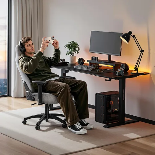 Vista 2 de Anda Seat Phantom 4 - Silla de oficina para juegos, de tela, regular Tela negra