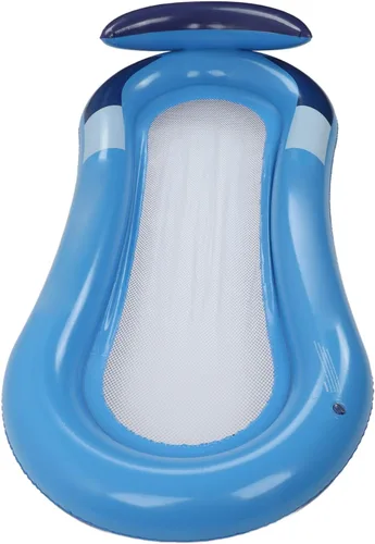 Vista 2 de Hamaca flotante para piscina, flotador inflable para piscina, silla flotante plegable de agua, hamaca flotante de inflado, flotador reclinable