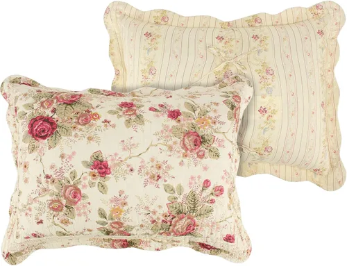 Vista 9 de Greenland Home juegos de cobijas con diseño de rosas antiguo.
