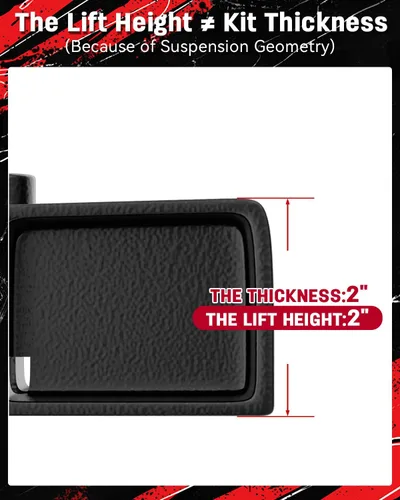 Vista 7 de Richeer Bloque de elevación trasero de 2 pulgadas compatible con Tacoma 2WD 4WD 1995-2024, Tundra 2000-2024, kits de elevación de nivelación trasera