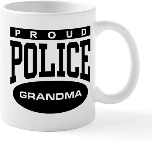 Vista 27 de CafePress Taza de café de cerámica de 11 oz (11.0 fl oz) de Police Mom