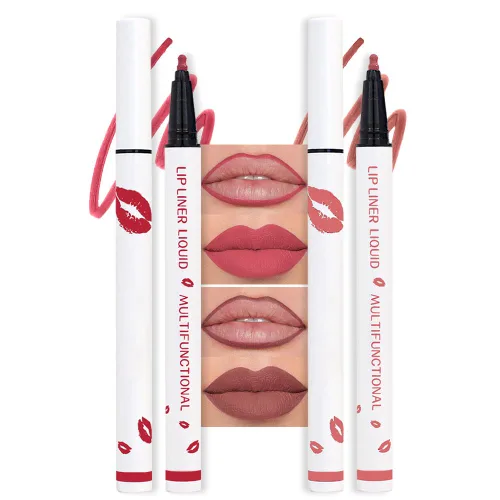 Vista 9 de evpct Lápiz Marcador de Línea de Labios Líquido de Larga Duración, Resistente al Agua, Rojo Oscuro Mate, Marcador de Línea de Labios y Lápiz Labial