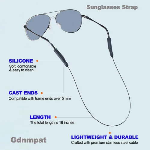 Vista 5 de Correa para Gafas - Correa para Gafas de Sol, Correas para Gafas Sin Cable de Cola, Cordón para Anteojos, Sujetadores de Gafas Alrededor del Cuello