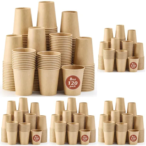 Vista 8 de AOZITA Paquete de 84 tazas de café de 12 onzas, tazas de papel desechables, tazas para bebidas frías o calientes para agua, zumo, café o té