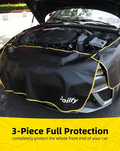 Vista 2 de 3 fundas de guardabarros para mecánicos, 25 imanes fuertes, alfombrillas protectoras de cuero de microfibra para guardabarros de automóvil, tamaño M