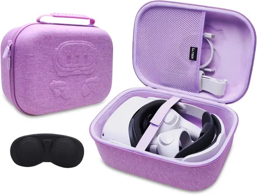 Vista 8 de LTGEM VR Case Compatible with Meta Quest 3S / Quest 3 / Quest 2 / Vision Pro, Portable VR Gaming Headset and Touch Controllers Case with Lens