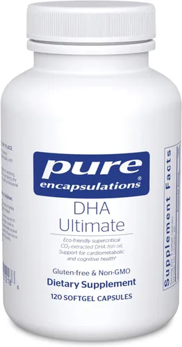 Vista 8 de Pure Encapsulations DHA Ultimate Concentrado de aceite de pescado DHA supercrítico ecológico extraido con CO2 60 cápsulas de cápsulas blandas