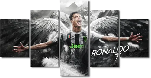Vista 54 de TUMOVO Lienzo decorativo para pared, cuadro de Cristiano Ronaldo, cuadros de club de fútbol, impresiones en lienzo, póster de arte de pared, arte