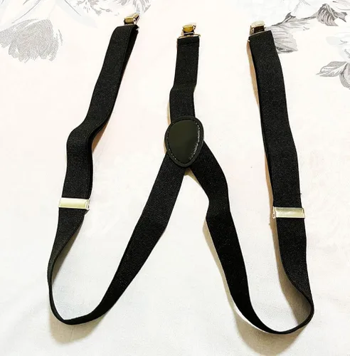 Vista 5 de Accesorios de los años 20 para hombre, sombrero de gángster, accesorio de disfraz, tirantes en Y y pajarita preatada, conjunto de los años 20, Negro
