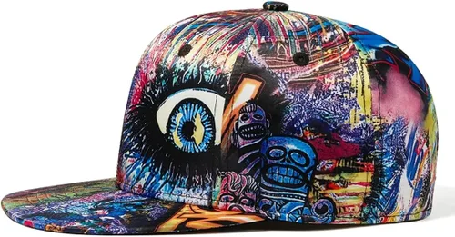 Vista 9 de Quanhaigou Gorra de béisbol estampada sombreros unisex con diseño de graffiti con Snapback y Snapback para el verano
