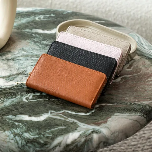 Vista 7 de Cartera de embrague para mujer, billetera sintética de piel de serpiente, ligera, cartera para mujer, monederos de mano para mujer, tarjetero