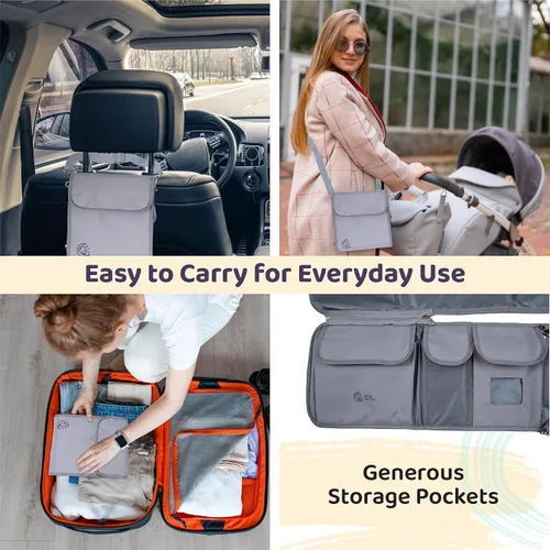 Vista 3 de Cambiador de pañales portátil, almohadilla cambiadora de pañales ligera y apta para viajes, comodidad portátil para padres en movimiento, cambiador