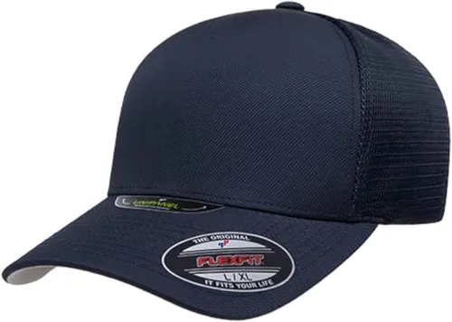 Vista 7 de Flexfit Melange Unipanel Trucker Cap Negro