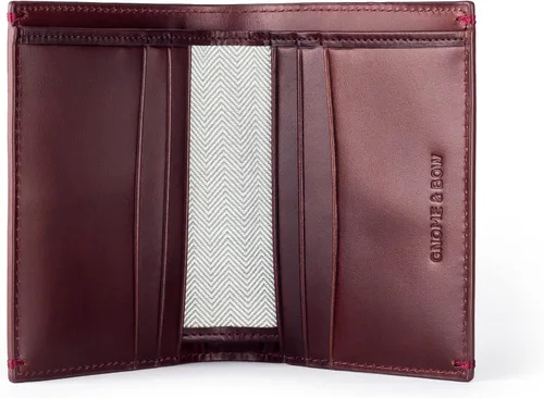 Vista 2 de Gnome & Bow - Cartera plegable pequeña con ranura para monedas Gulliver (RFID cuero encerado), Oxblood Brown, Casual