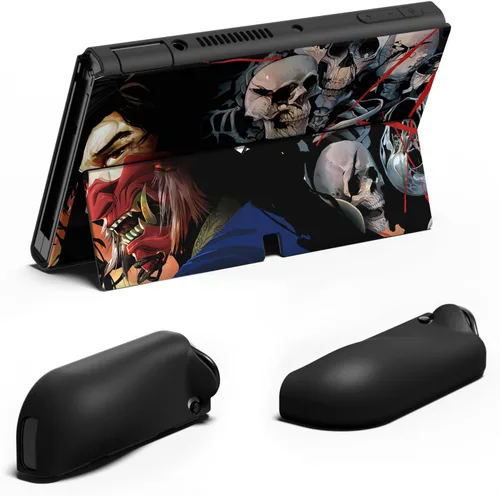 Vista 8 de PlayVital ZealProtect - Funda protectora suave para Nintendo Switch OLED, protector flexible Joycon Grip Cover para Nintendo Switch OLED
