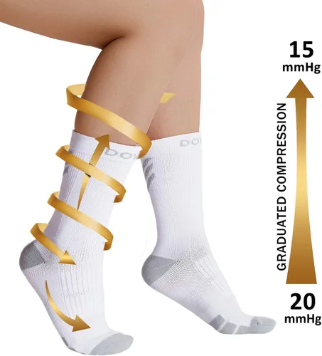 Vista 3 de Dovava Dri-tech Calcetines de compresión 15-20 mmHg (46 paquetes) Calcetines de secado rápido, deportivos para correr