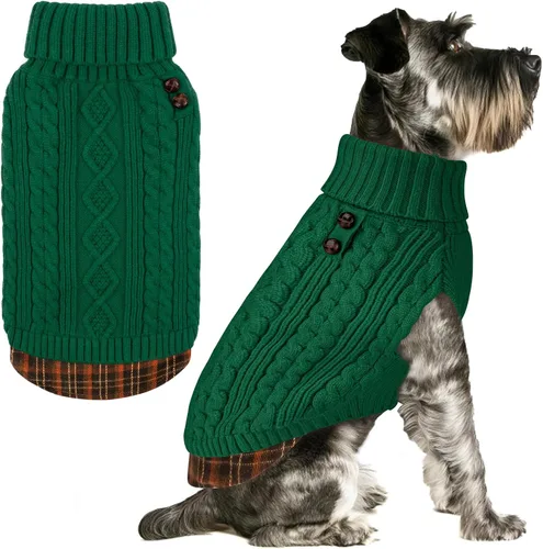 Vista 34 de KYEESE Suéter suave para perros pequeños, machos, abrigado, de cuello alto, ropa elástica de punto para gatos, abrigo cómodo para cachorros
