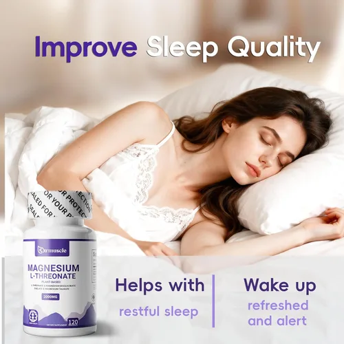Vista 2 de Suplemento de L-treonato de magnesio para insomnes: fórmula para dormir 2000 mg - Neuro Health Support 120 Cápsulas