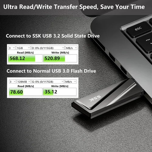 Vista 3 de SSK Paquete de SSD externo USB de 1 TB