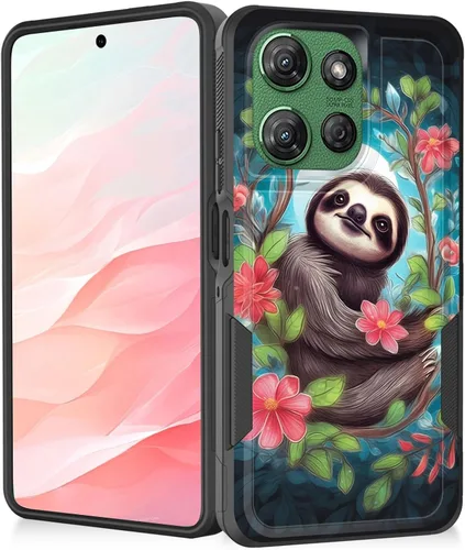 Vista 75 de Funda para Moto G Play 4G 2024, resistente de doble capa híbrida de policarbonato duro, goma suave, a prueba de golpes, funda protectora resistente