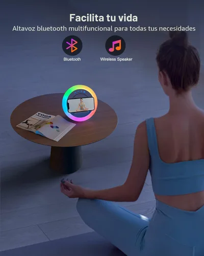 Vista 5 de Swarmir Altavoz Bluetooth con luces, altavoz de carga inalámbrica, las mejores ideas de regalo de cumpleaños para adolescentes, aplicable
