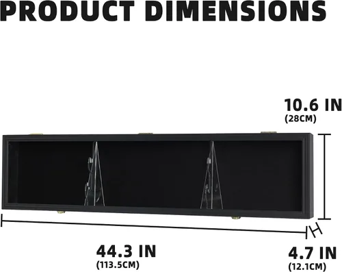 Vista 5 de Vitrina de espada, soporte de pared para gabinete con capacidad para sable militar o espada samurái con cerradura con protección UV, fieltro negro