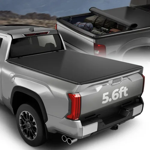Vista 15 de Auto Dynasty - Cubierta suave de tres pliegues para plataforma de camioneta, compatible con Toyota Tundra 2014-2019, plataforma Fleetside/Styleside