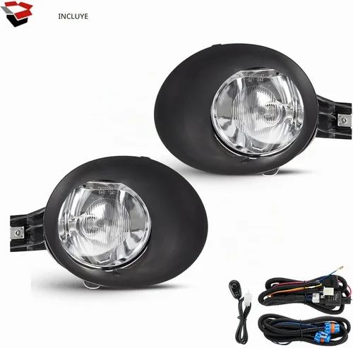 Vista 2 de Kit de reemplazo de luces antiniebla para 2002 2003 2004 2005 2006 2007 2008 Dodge Ram 1500/2500/3500 con bisel negro, cableado y interruptor 9006