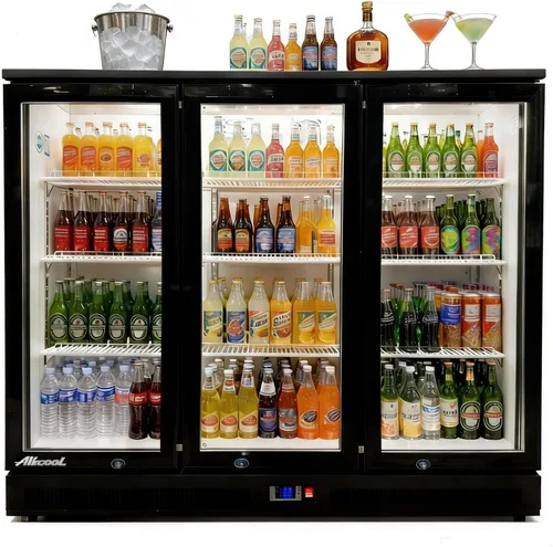 Vista 15 de Refrigerador comercial de bebidas, refrigerador de 7 pies cúbicos pequeños delgados de una sola puerta de vidrio con estantes ajustables de luz LED