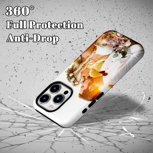 Vista 4 de Funda de teléfono con imágenes personalizadas para iPhone 17/16/15/14/13/12/11 Pro Max, compatible con MagSafe, funda protectora personalizada