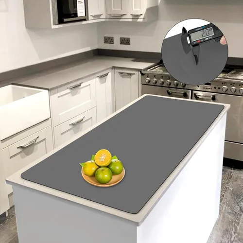 Vista 36 de Tapete de silicona súper grande, 120 x 24 pulgadas, tapete de silicona para encimera de cocina, tapete antideslizante resistente al calor, tapete