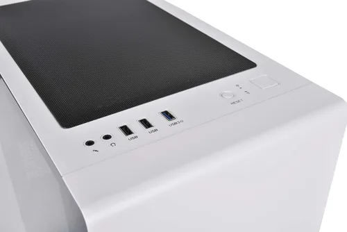 Vista 13 de Thermaltake S100 Carcasa para computadora de cristal templado Snow Edition Micro-ATX mini-Tower con ventilador trasero de 120mm preinstalado Nieve