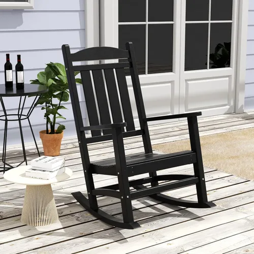 Vista 2 de WestinTrends Malibu - Mecedora para exteriores y patio, color negro