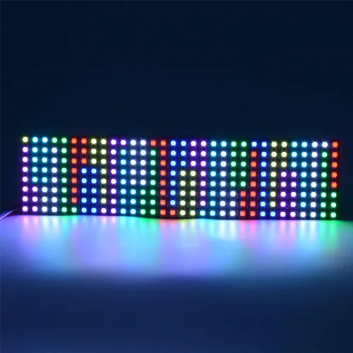 Vista 7 de 8x32 Panel de matriz LED 256 píxeles WS2812B Panel LED digital flexible direccionable individualmente a todo color DC5V