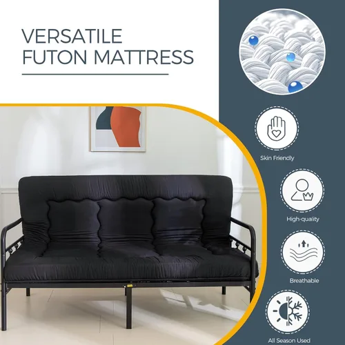 Vista 2 de MAXYOYO Colchón de futón de suelo japonés de 15 cm de grosor, colchón de tatami plegable para adultos, cama enrollable para habitación de invitados