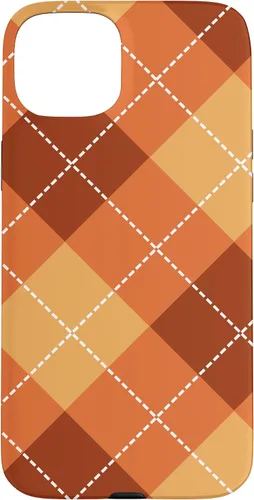 Vista 9 de Funda para iPhone 13 Pro, naranja, amarillo y marrón, a cuadros, otoño, calabazas