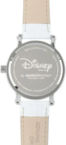 Vista 3 de Disney Minnie Mouse Reloj de cuarzo analógico para adultos, estilo vintage, con manos articuladas, Blanco