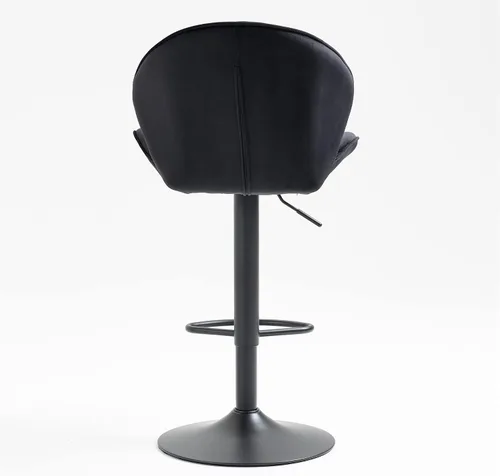 Vista 9 de SZLIZCCC Shell - Juego de 2 taburetes de bar giratorios ajustables con chasis negro, silla de bar de terciopelo con respaldo medio, taburete