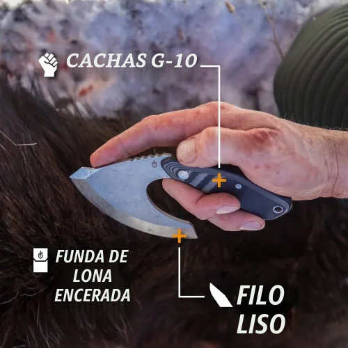 Vista 9 de Gerber Gear Downwind Ulu - Cuchillo Ulu con funda para equipo de caza, color negro
