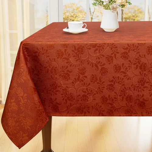 Vista 11 de Moosfor Camino de mesa rectangular de Acción de Gracias de 13 x 72 pulgadas, mantel jacquard impermeable de otoño con calabaza, hongos, manteles