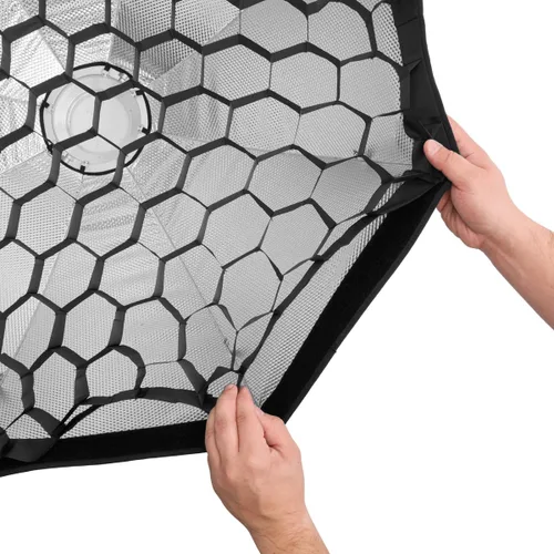 Vista 4 de Glow Cuadrícula de caja de huevo con patrón hexagonal para 36" Octa ParaSnap